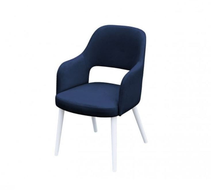 Veneti Čalúnená jedálenská stolička MOVILE 52 - biela / modrá